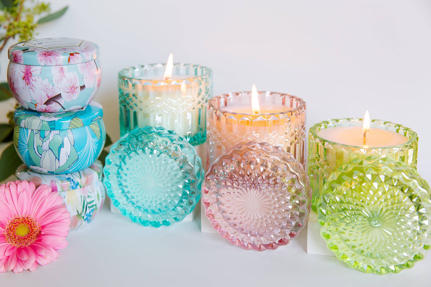 Pink Chiffon Shimmer Candle