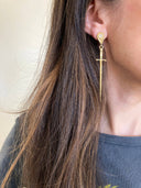 The Silvet Long Dagger Earrings - Gold