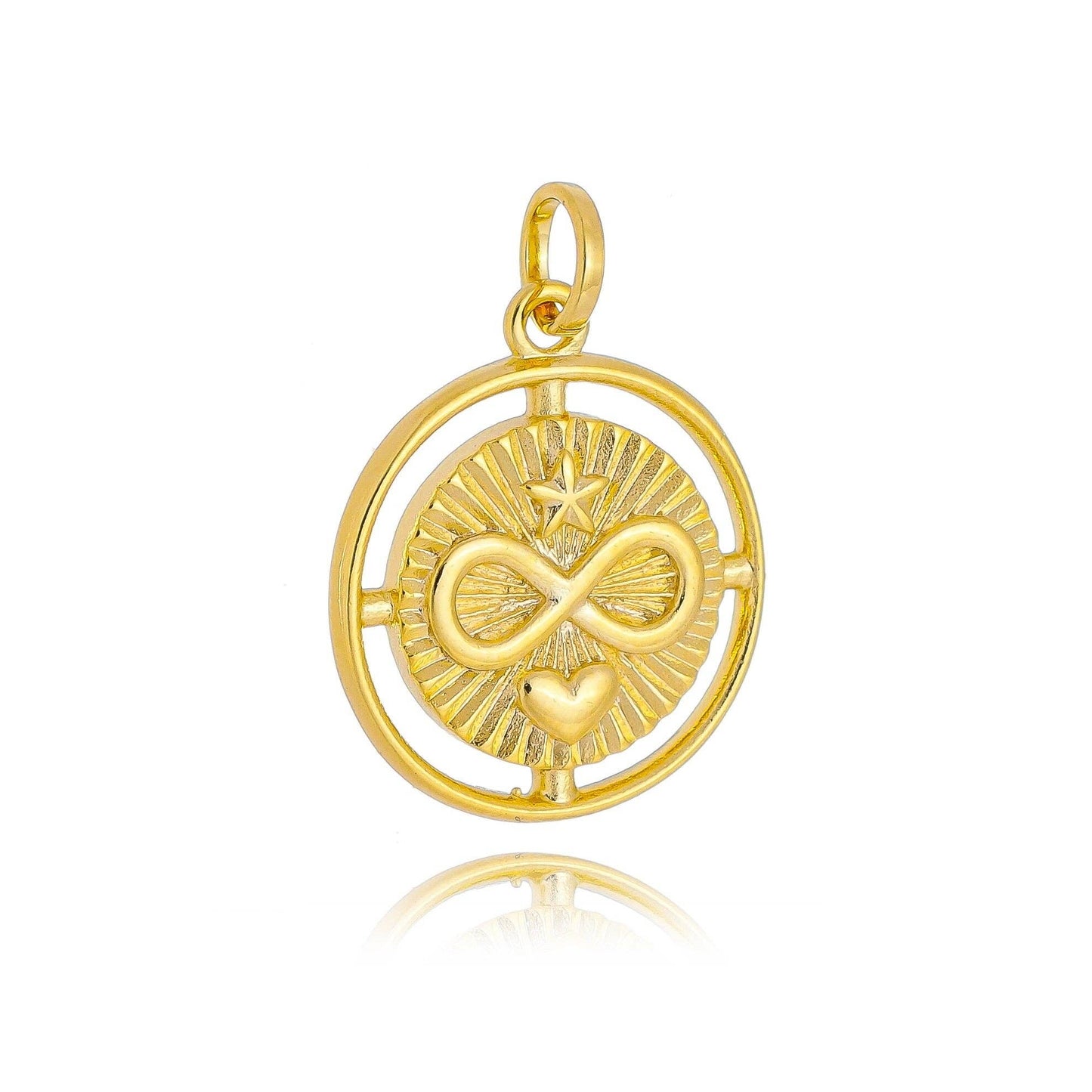 18k Gold Filled Heart Star Infinity Love Charm Spokes From C with Chain