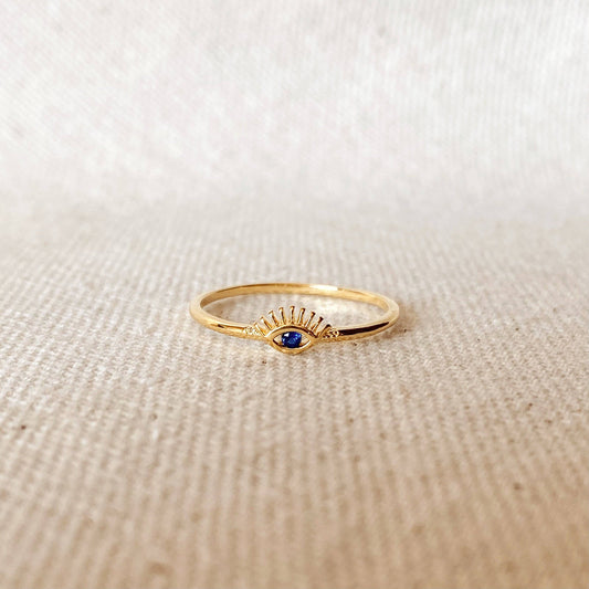 18k Gold Filled Evil Eye Ring