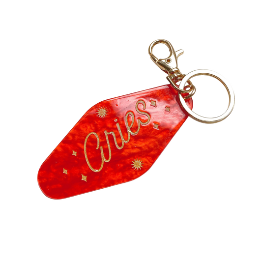 Aries Horoscope Motel Keychain