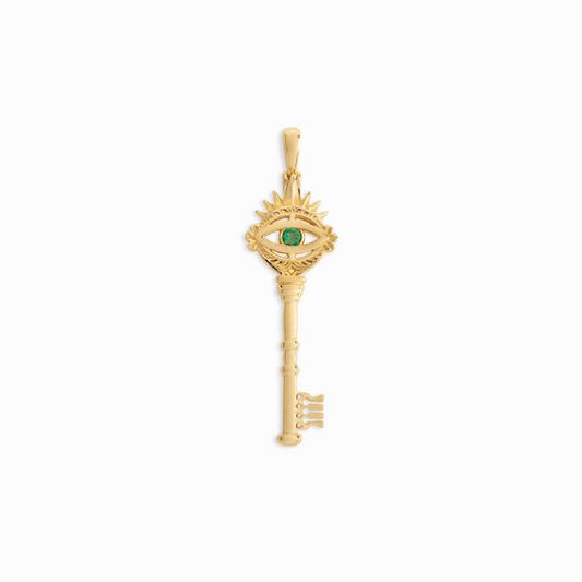 AWE Inspired Emerald Evil Eye Key Necklace