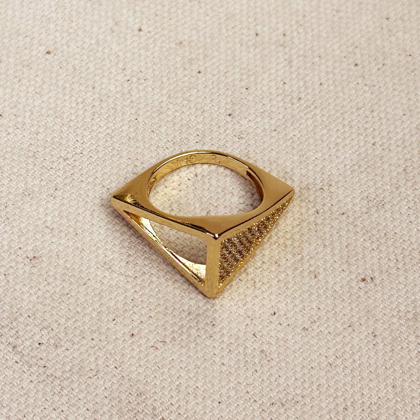 18k Gold Filled CZ Geometric Ring