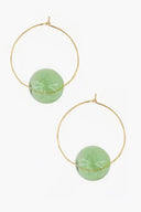 Glass Hoops Green 1.4"