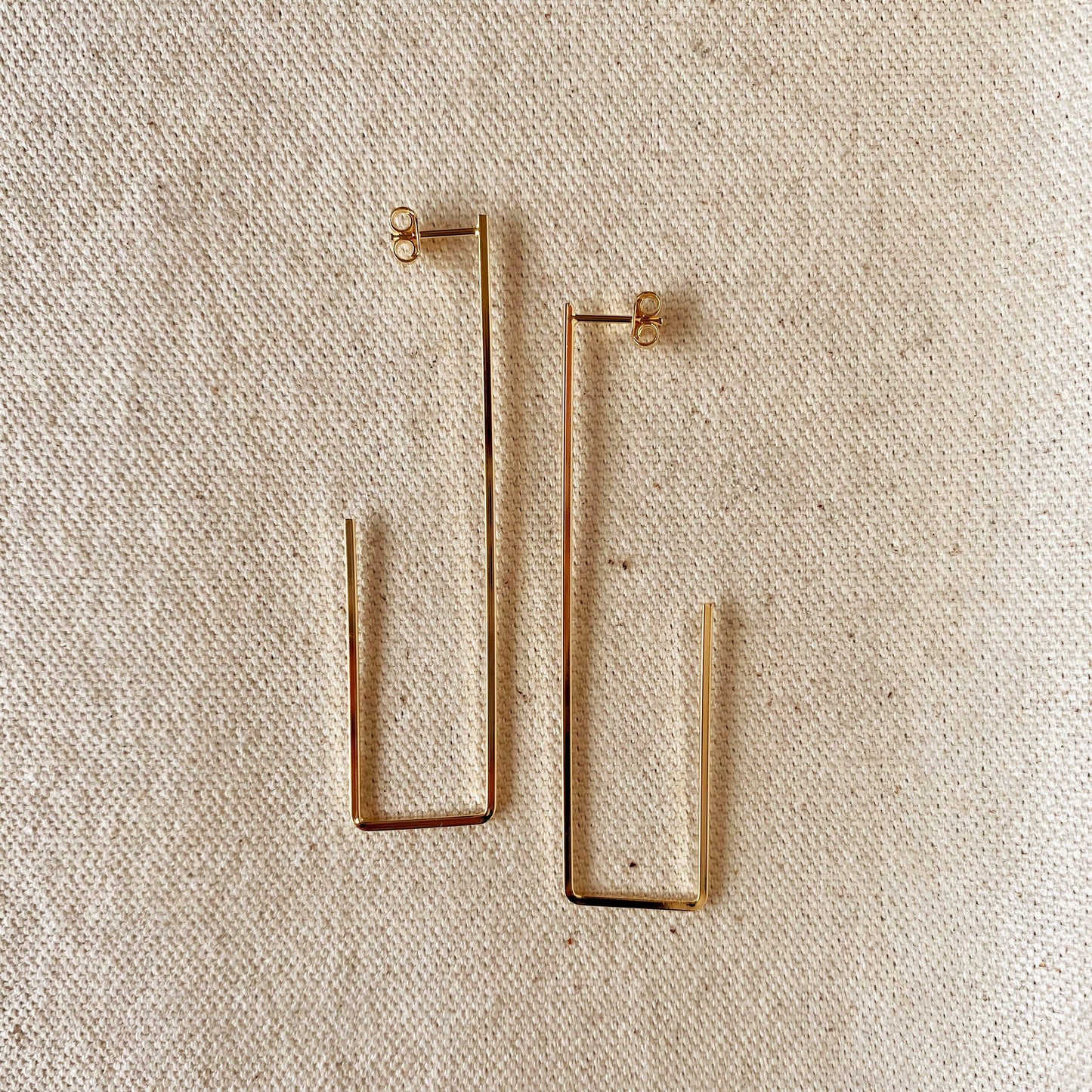 18k Gold Filled Rectangle Shaped Earrings