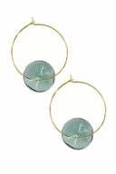 Glass Hoops Cyan 1.4"