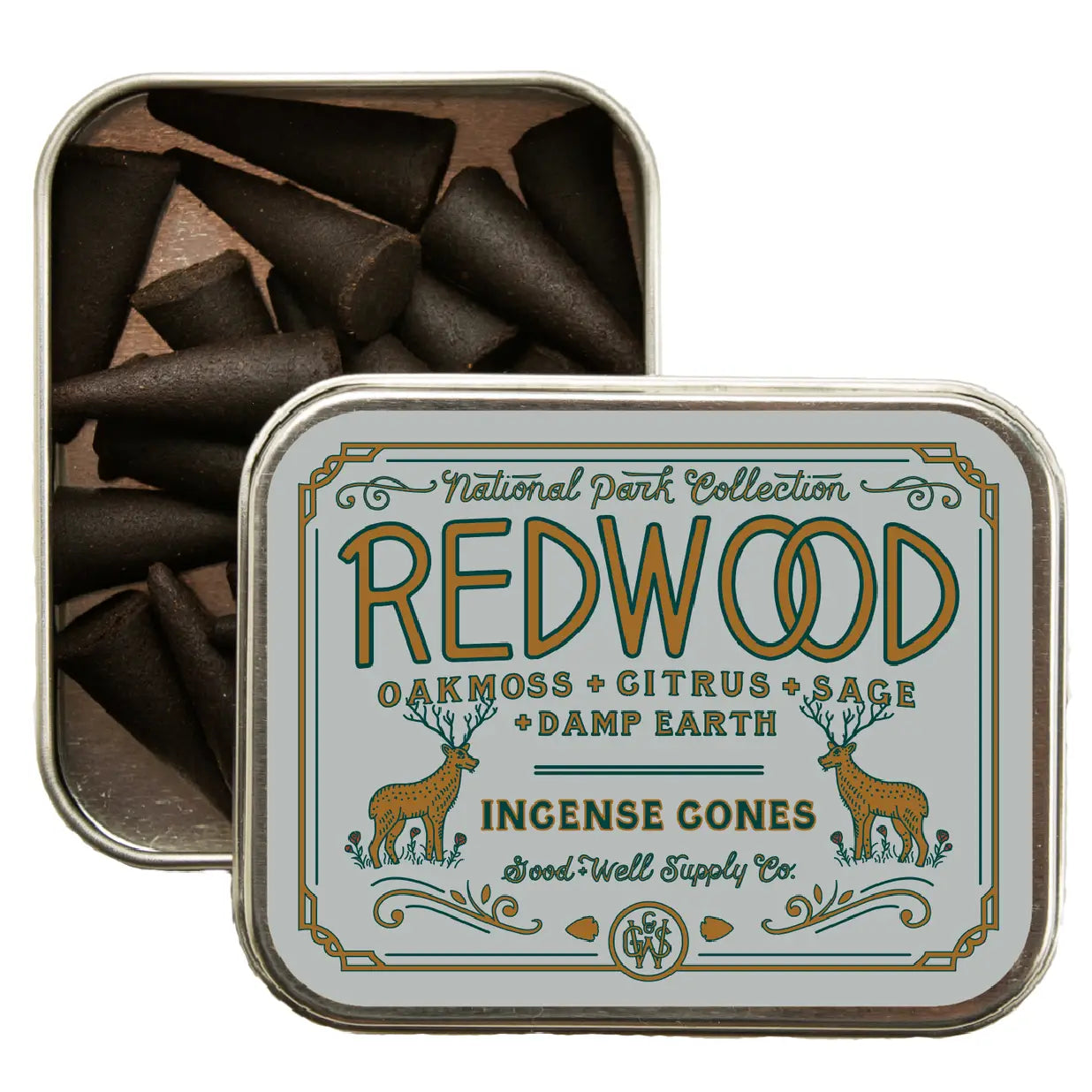 Good & Well Supply Co. Redwood Incense • Oakmoss + Citrus + Sage + Damp Earth