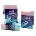 Handcrafted Libra Soap in purple and blue swirled colors. French Lavender Flirt scented. Smells like a peacekeeper 