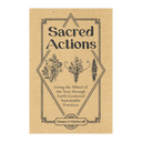 The front cover of the book 'Sacred Actions' by Dana O'Driscoll, featuring a textured kraft paper background with black typography and botanical illustrations.