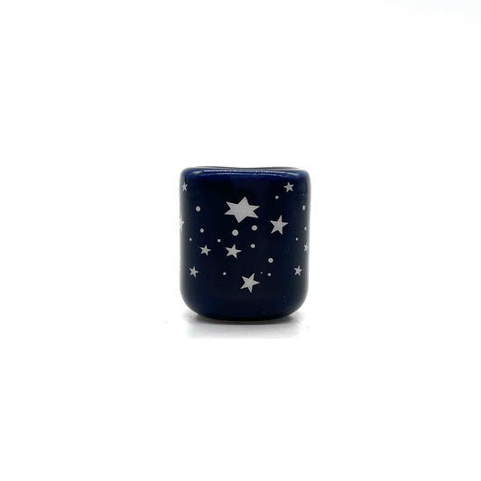 Blue with Silver Stars Spell Candle Holder