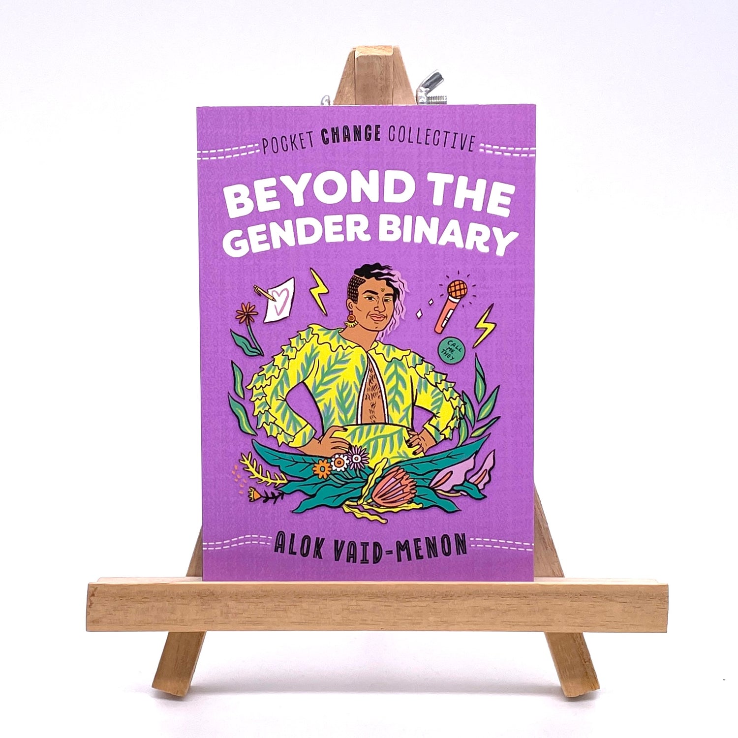 Cover of Beyond the Gender Binary by Alok Vaid-Menon, showing the author, a non-binary person surrounded by plants.