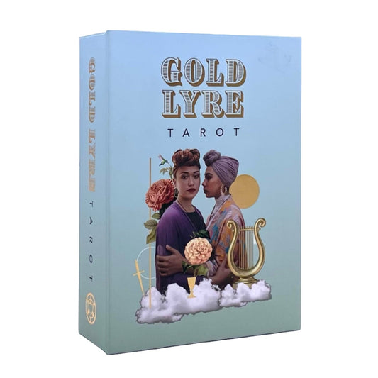 Box cover cart of The Gold Lyre Tarot deck.