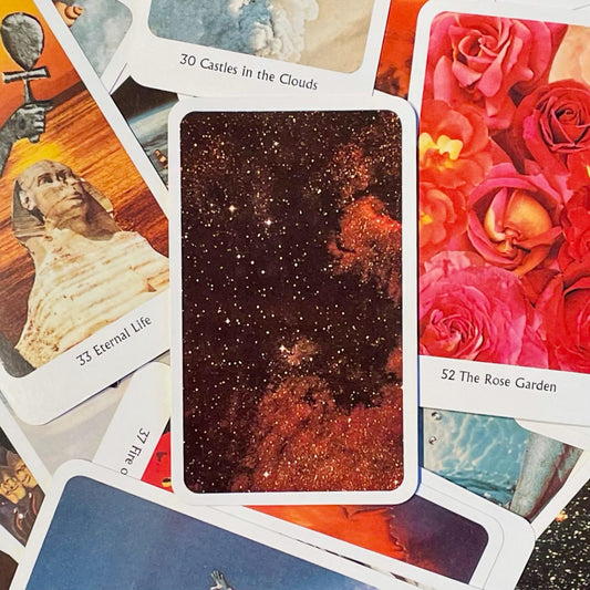 Cover art of the Tantric Dakini Oracle deck with collection of cards.