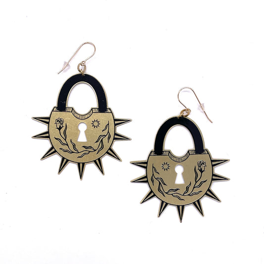 WOS Armatura Lock Earrings Brass