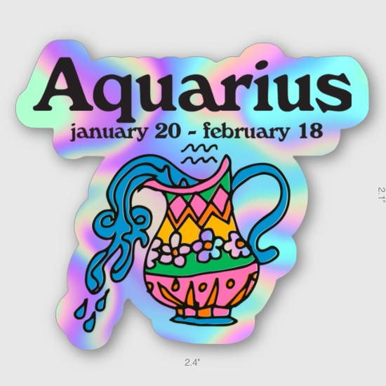 Hologram stickers of the zodiac sign Aquarius.