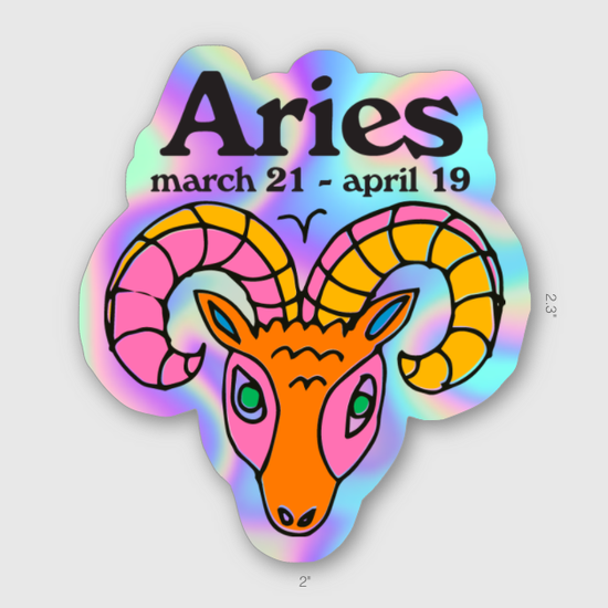 Hologram stickers of the zodiac sign Aries.