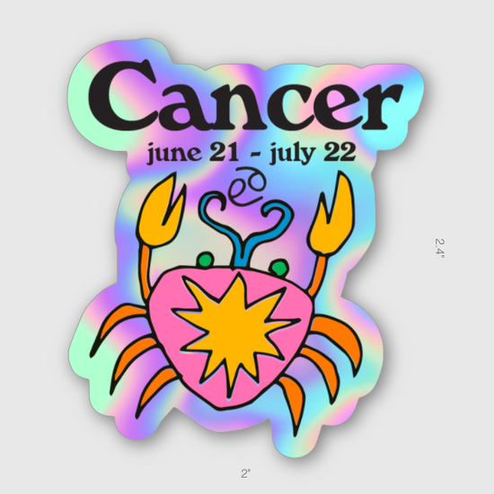 Hologram stickers of the zodiac sign Cancer.