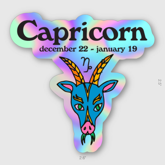 Hologram stickers of the zodiac sign Capricorn.