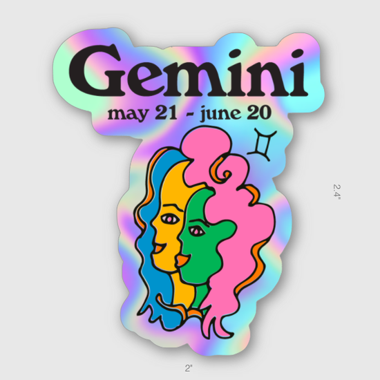 Hologram stickers of the zodiac sign Gemini.