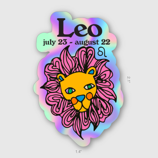 Hologram stickers of the zodiac sign Leo.