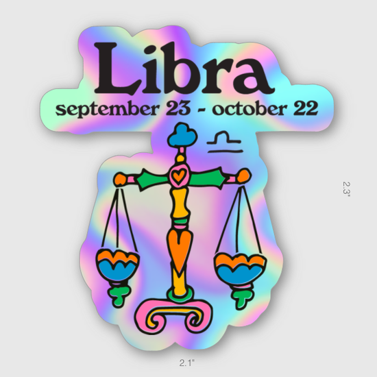 Hologram stickers of the zodiac sign Libra.