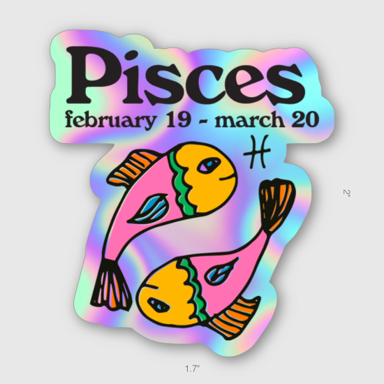 Hologram stickers of the zodiac sign Pisces.