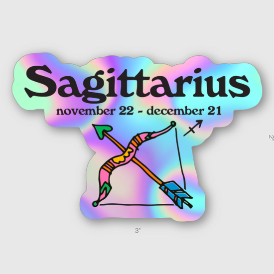 Hologram stickers of the zodiac sign Sagittarius.