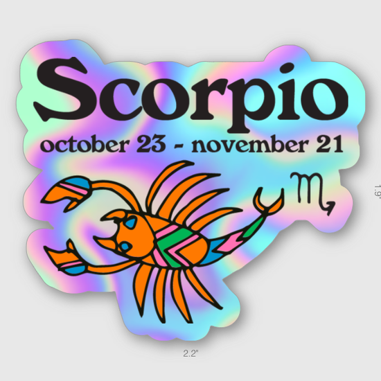 Hologram stickers of the zodiac sign Scorpio.