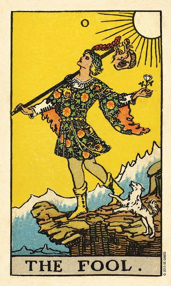 The Fool tarot card from the Smith Waite Centennial Tarot deck.