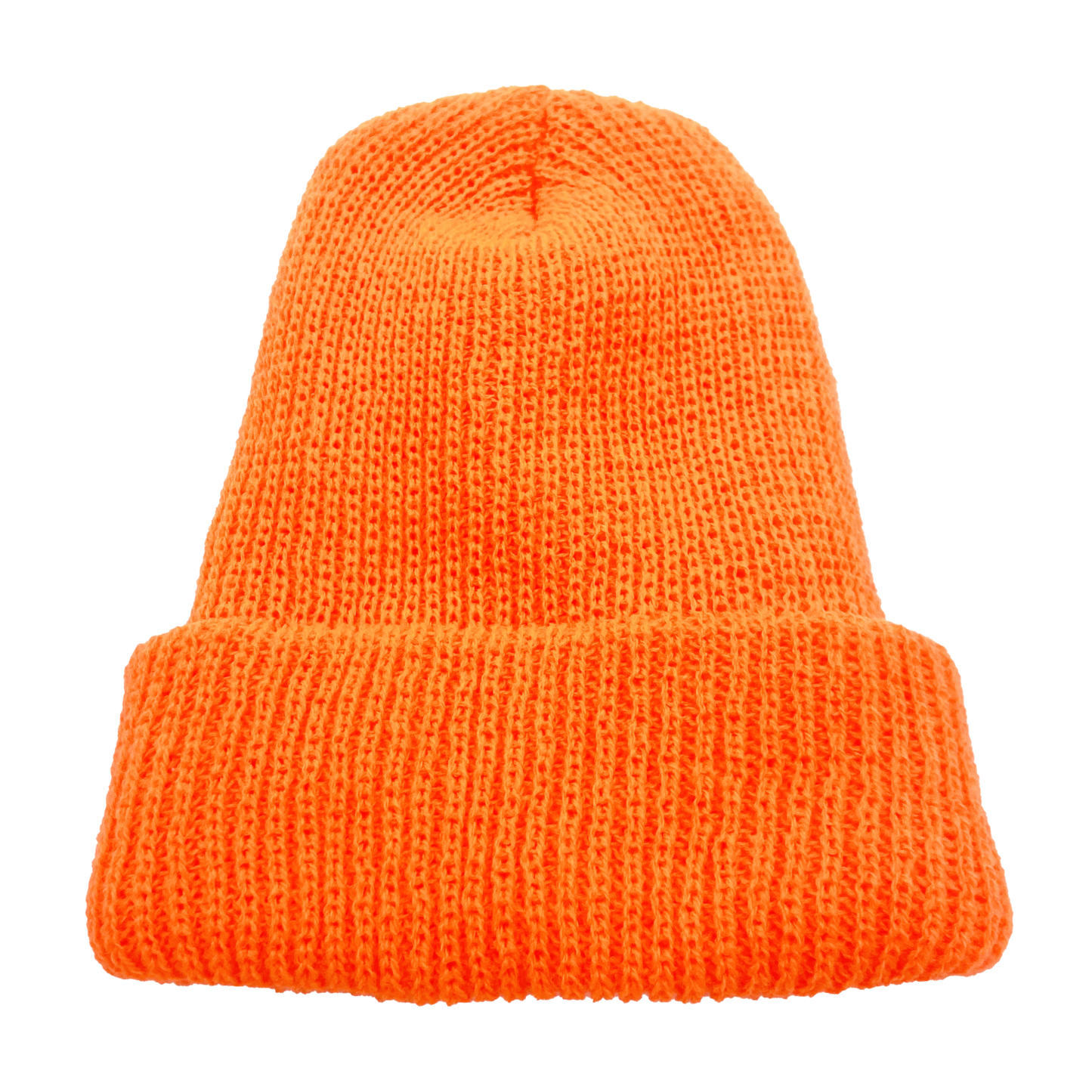 Stocking cap in blaze orange.