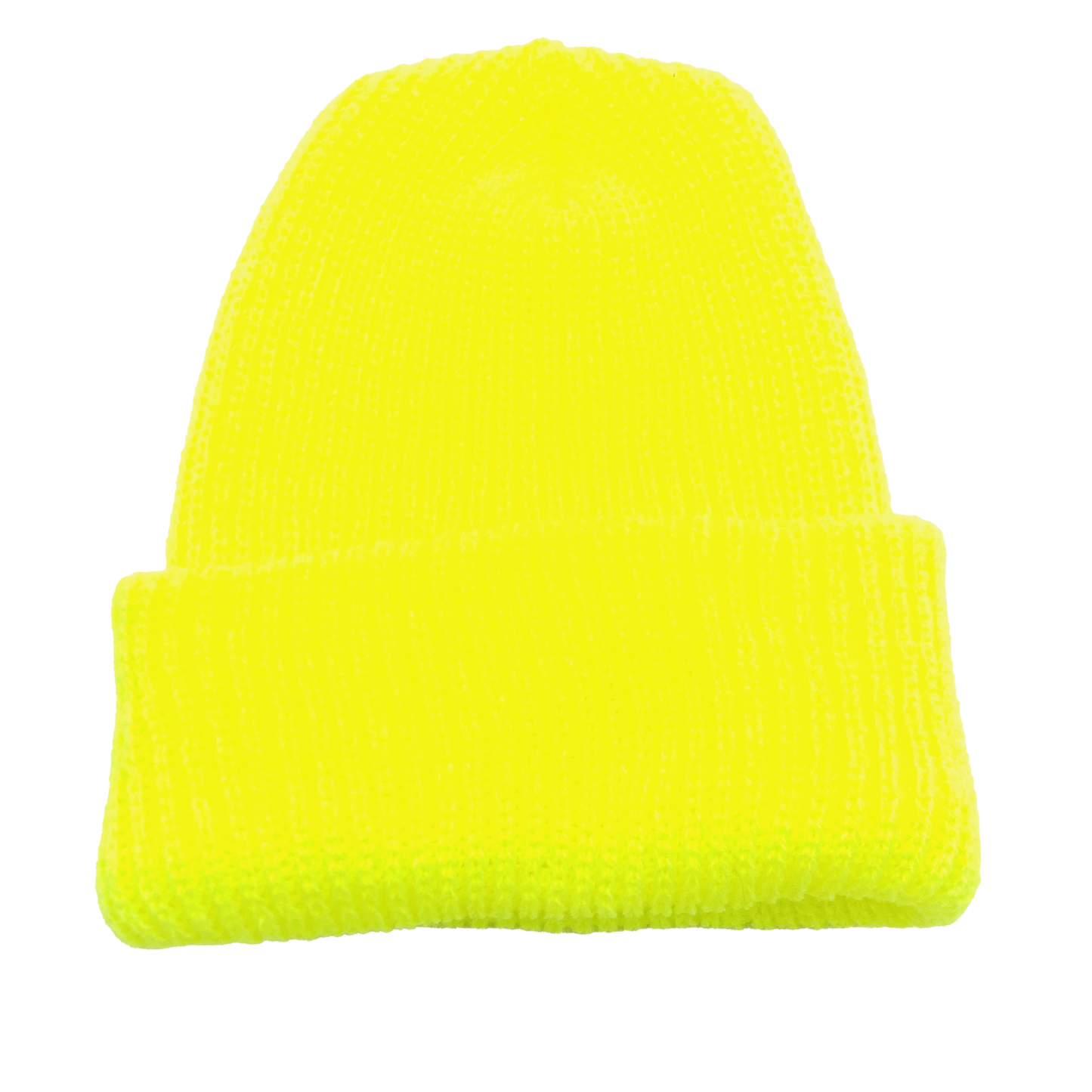 Stocking cap in safety yellow.