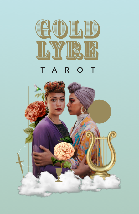 Box cover cart of The Gold Lyre Tarot deck.